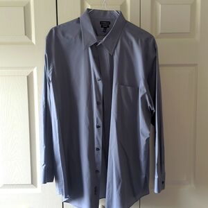 Men's gray long sleeve dress shirt